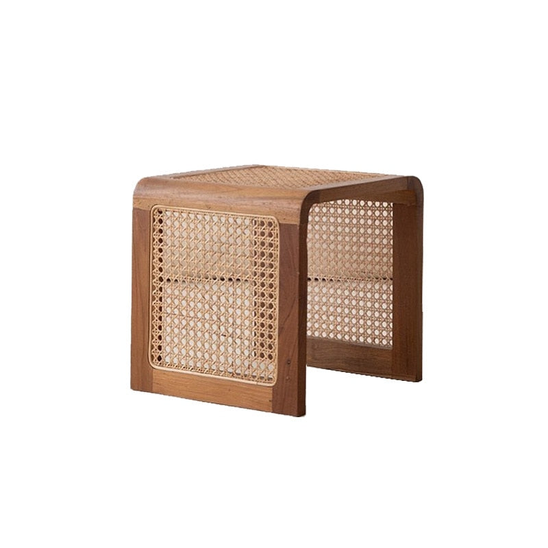 SkandiShop Rattan Small Square Table